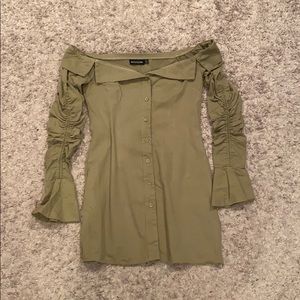 Off the shoulder Shirt Dress
